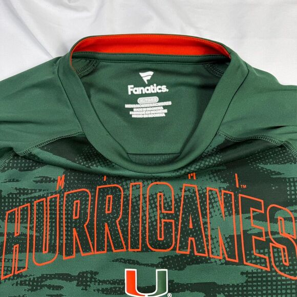 UM Miami Hurricanes Mens XL Camo Fanatics Green Arch Outline Raglan T-Shirt - Picture 2 of 6